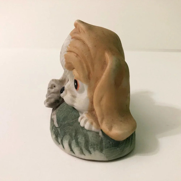 Vintage Puppy Dog and Mouse Ceramic Figurine  Made in Taiwan 2.5 Inch Tall - Picture 2 of 14